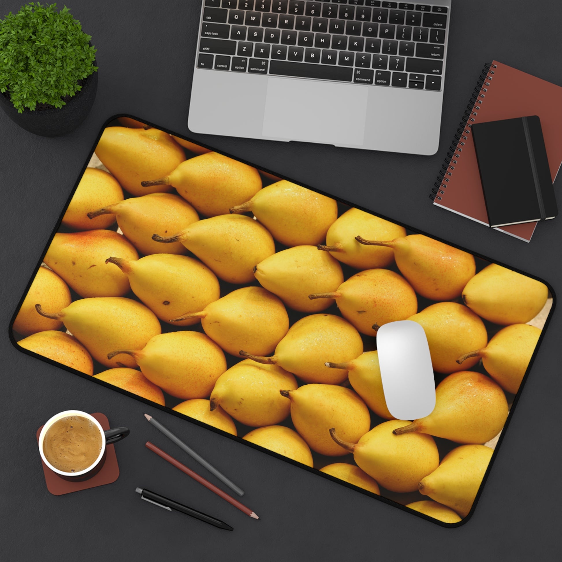 Large Luxury Desk Mat Premium Quality Neoprene Mouse Pad Yellow Pears Desk Mat Light Weight Multi-Functional Desk Mat Office Supplies - The Storied Desktop