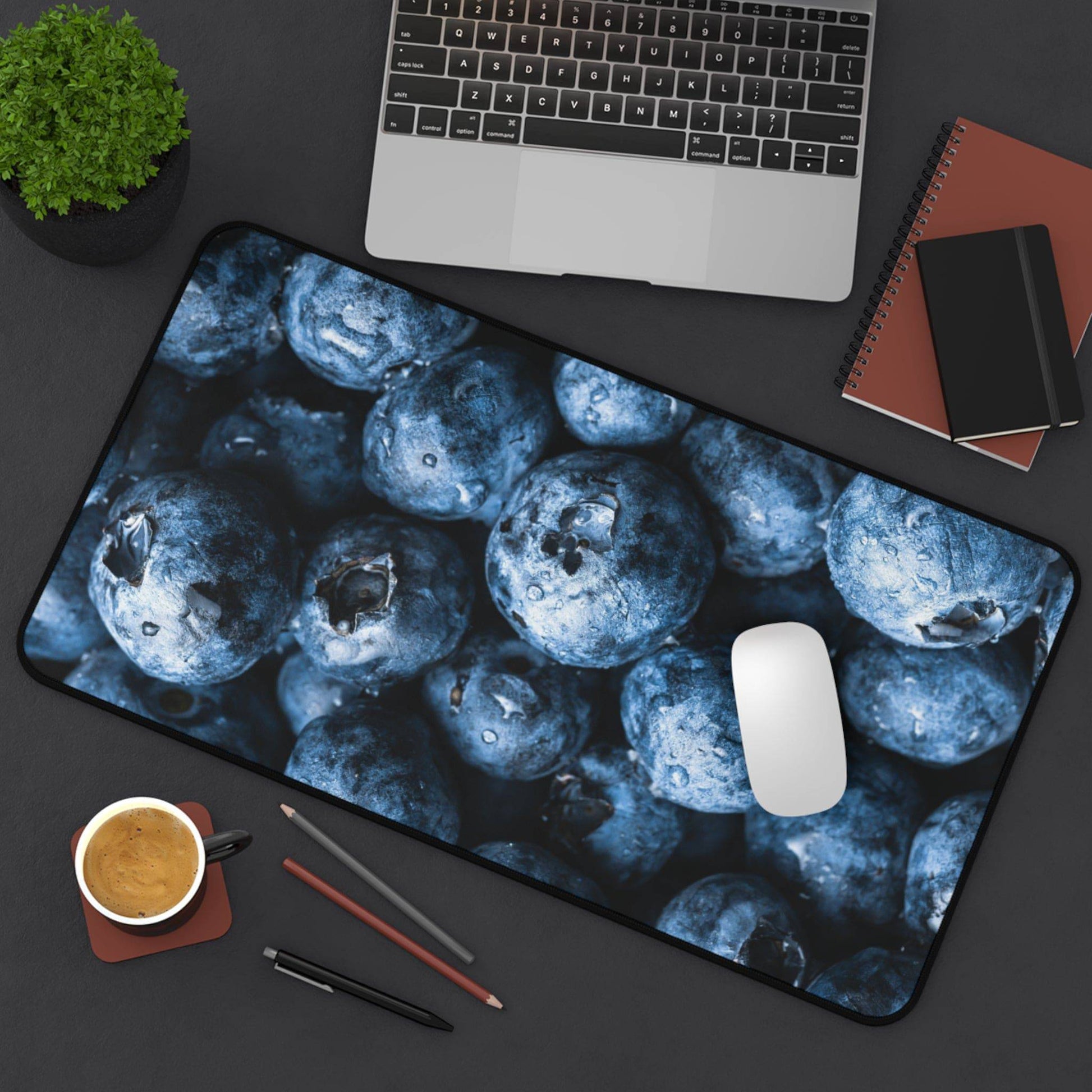 Large Luxury Desk Mat Premium Quality Neoprene Mouse Pad Blueberries Desk Mat Fruits Light Weight Multi-Functional Desk Mat Office Supplies - The Storied Desktop