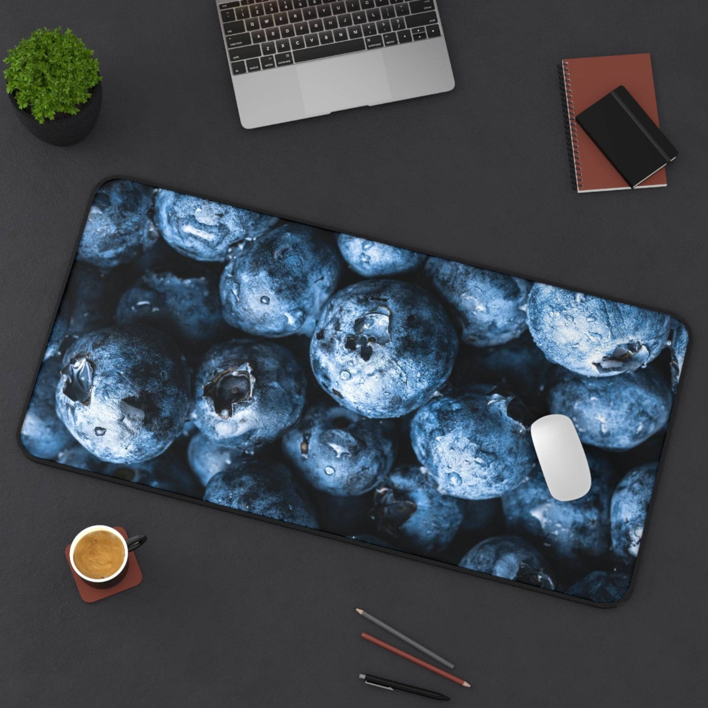 Large Luxury Desk Mat Premium Quality Neoprene Mouse Pad Blueberries Desk Mat Fruits Light Weight Multi-Functional Desk Mat Office Supplies - The Storied Desktop