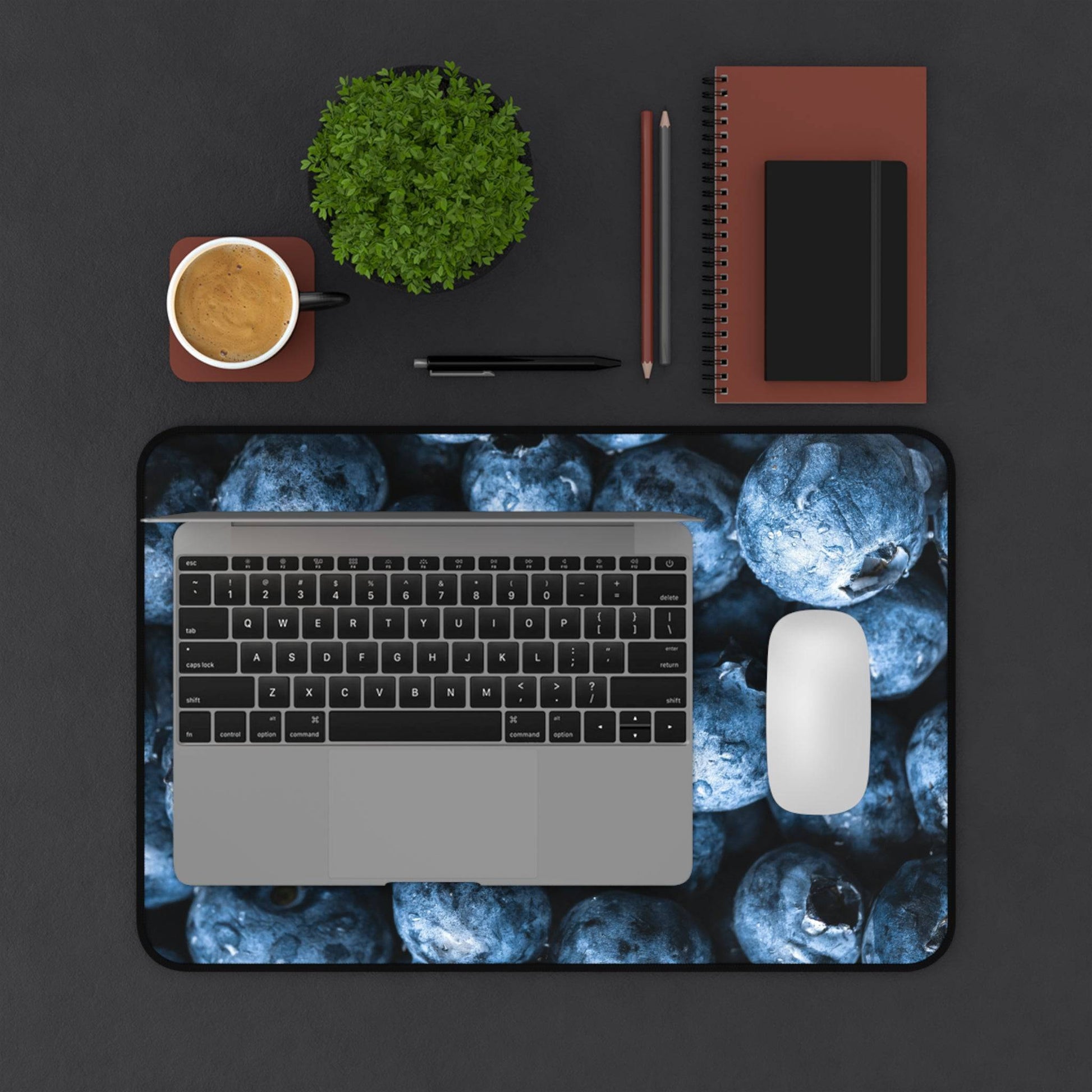 Large Luxury Desk Mat Premium Quality Neoprene Mouse Pad Blueberries Desk Mat Fruits Light Weight Multi-Functional Desk Mat Office Supplies - The Storied Desktop