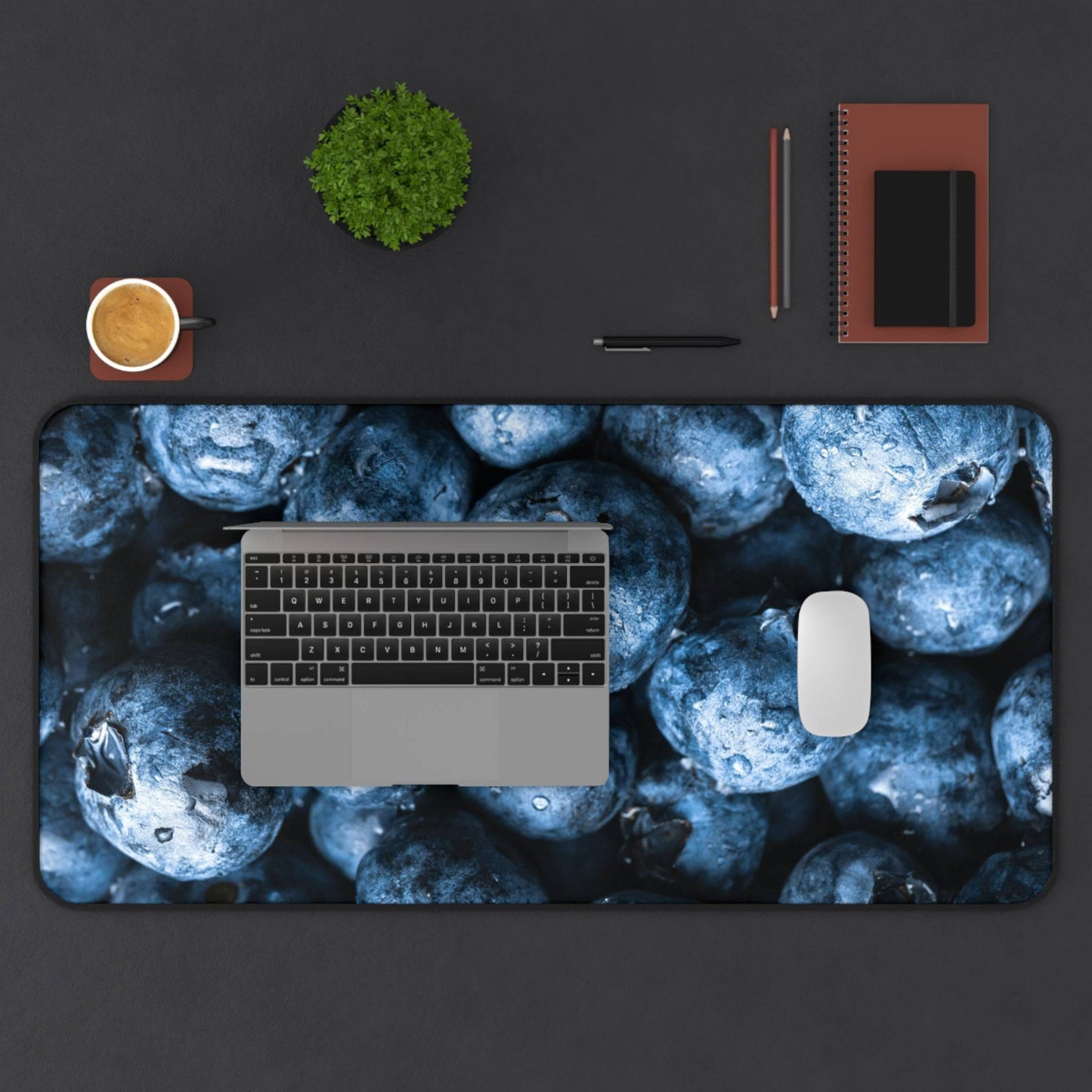 Large Luxury Desk Mat Premium Quality Neoprene Mouse Pad Blueberries Desk Mat Fruits Light Weight Multi-Functional Desk Mat Office Supplies - The Storied Desktop