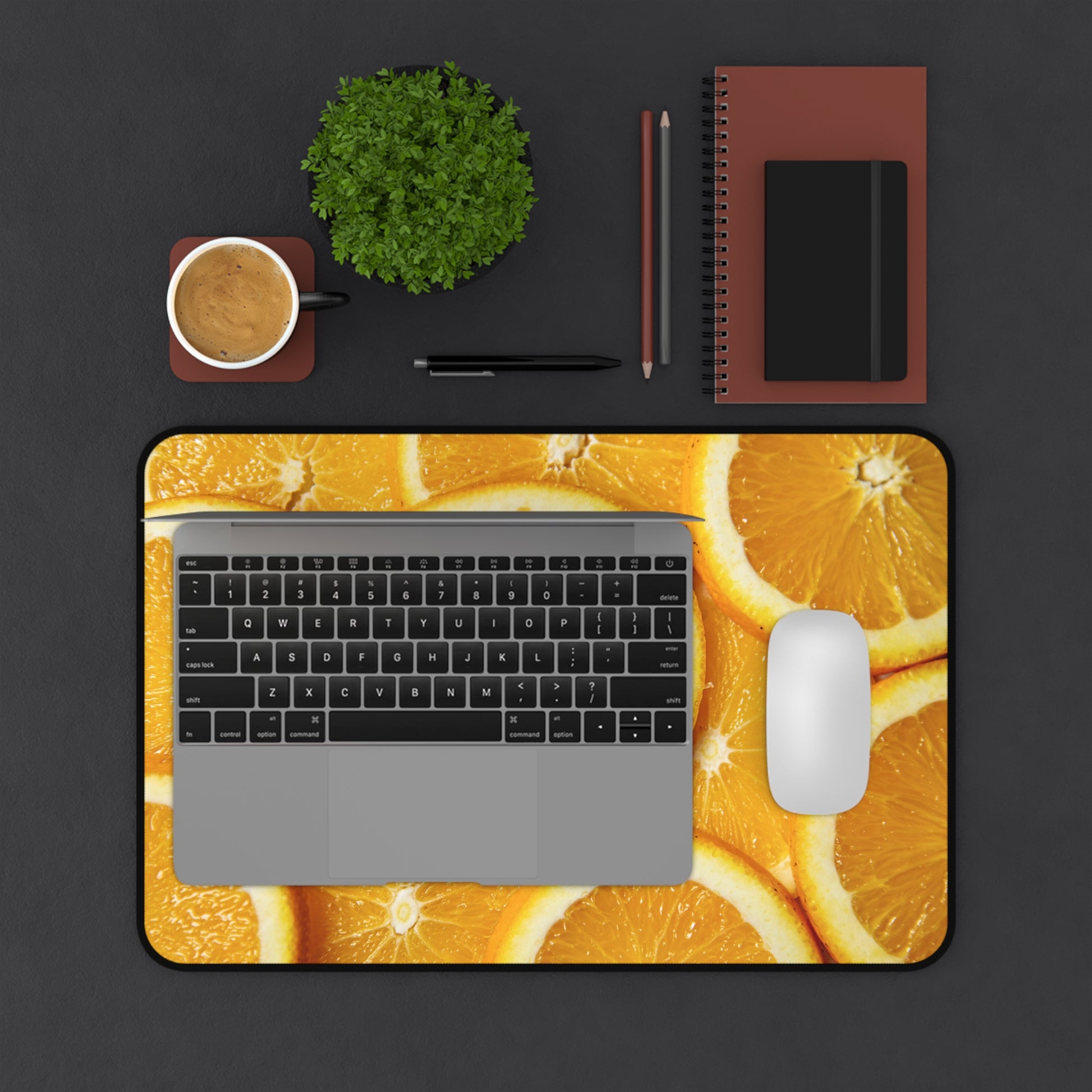 Large Luxury Desk Mat Premium Quality Neoprene Mouse Pad Orange Slices Desk Mat Light Weight Multi-Functional Desk Mat Office Supplies - The Storied Desktop