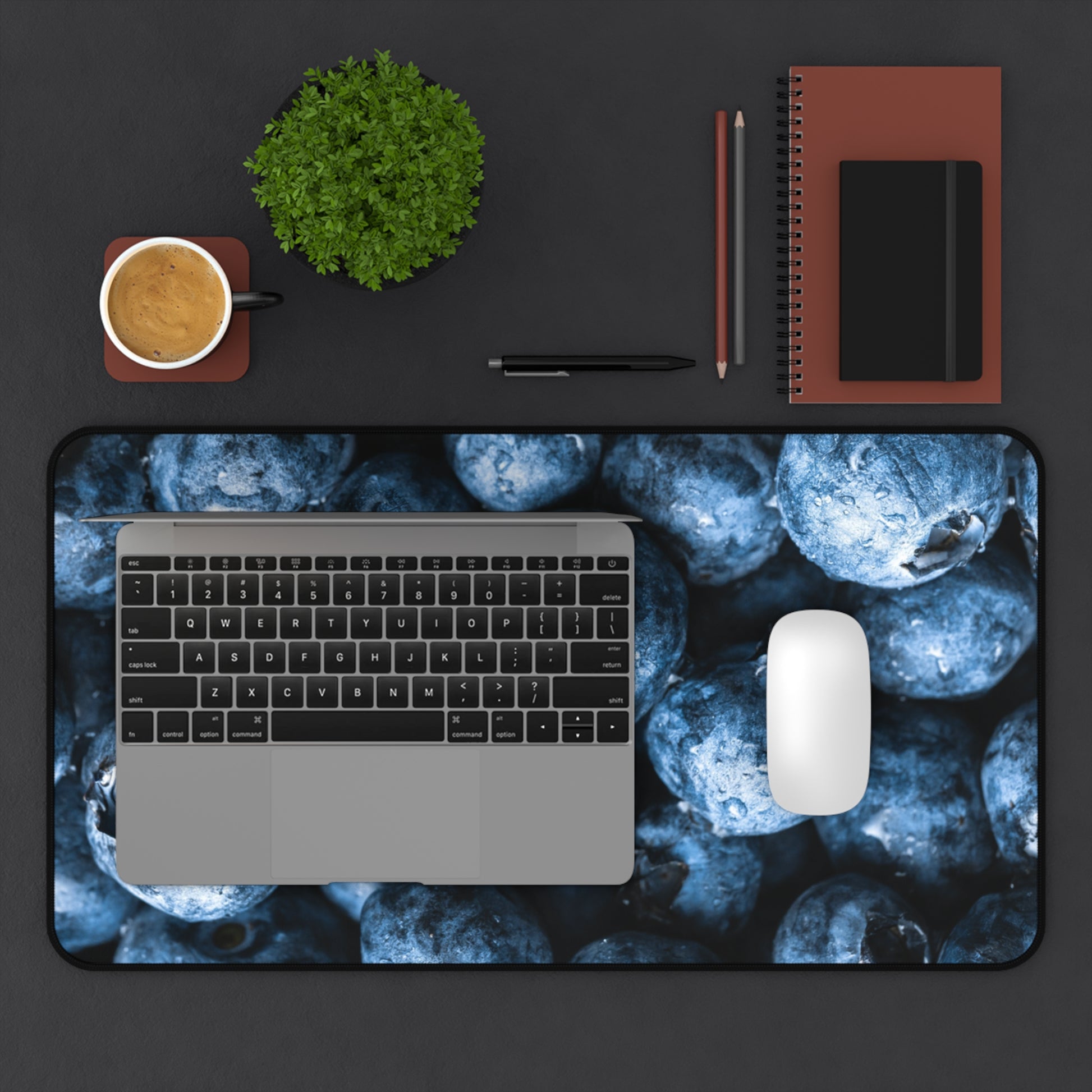 Large Luxury Desk Mat Premium Quality Neoprene Mouse Pad Blueberries Desk Mat Light Weight Multi-Functional Desk Mat Office Supplies - The Storied Desktop