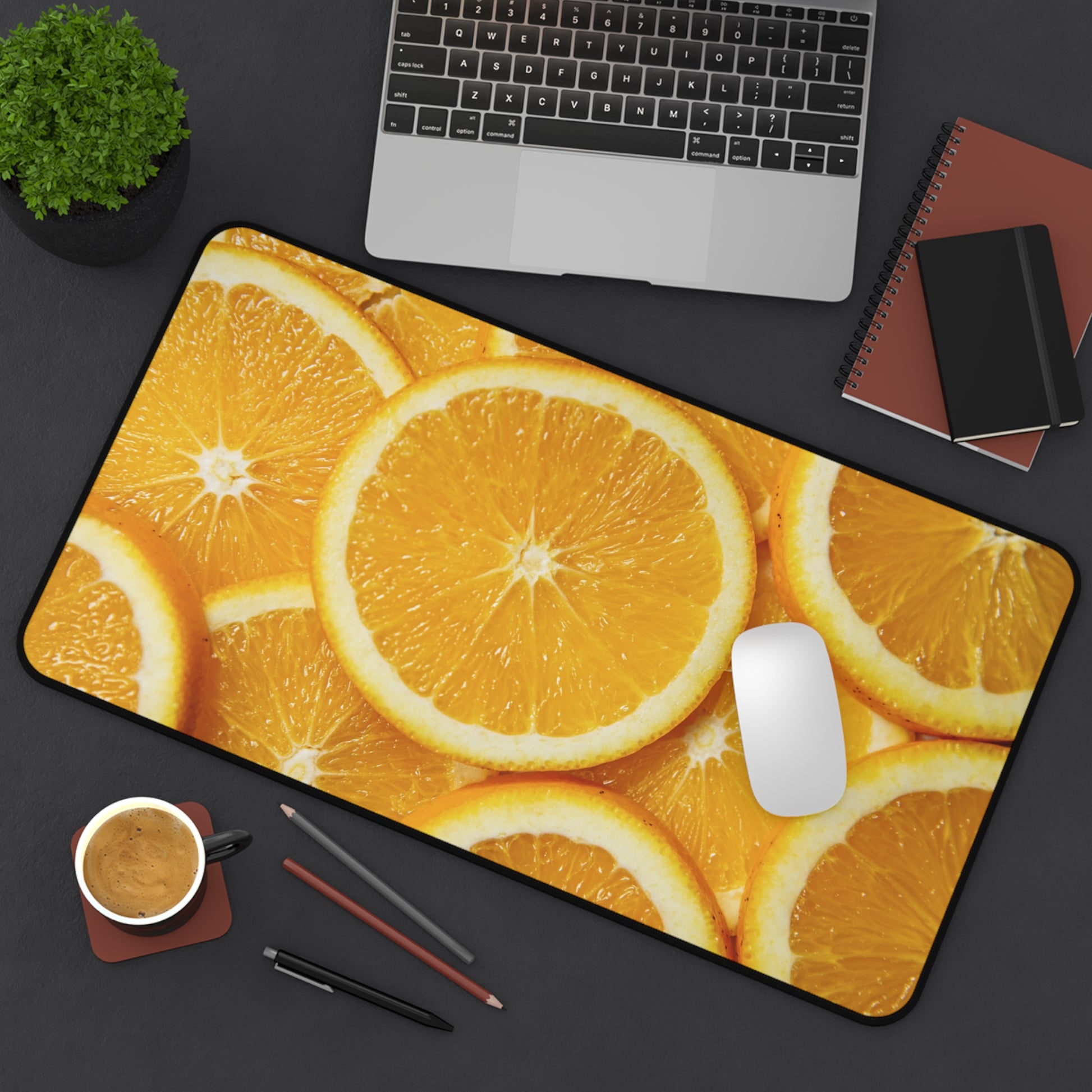 Large Luxury Desk Mat Premium Quality Neoprene Mouse Pad Orange Slices Desk Mat Light Weight Multi-Functional Desk Mat Office Supplies - The Storied Desktop