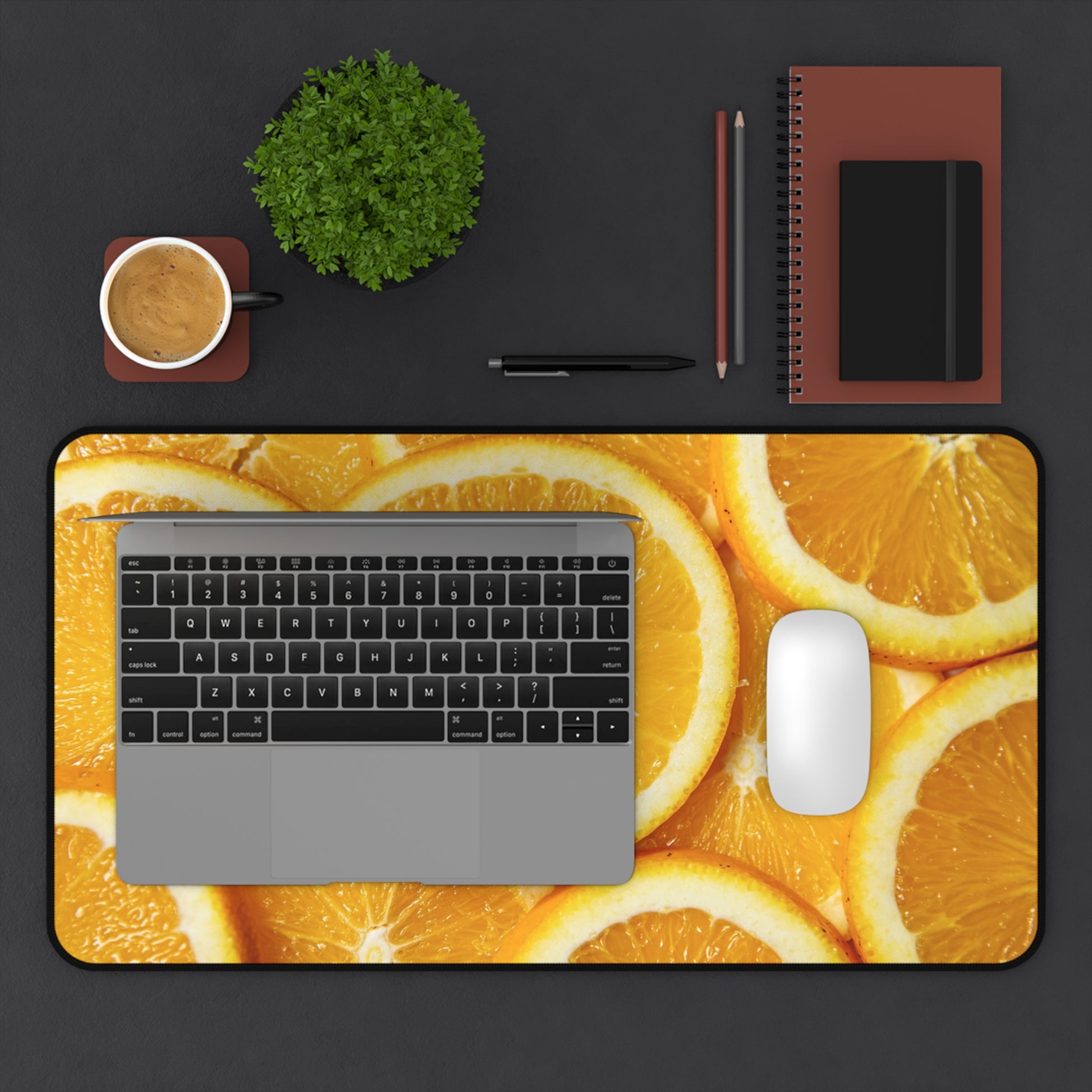 Large Luxury Desk Mat Premium Quality Neoprene Mouse Pad Orange Slices Desk Mat Light Weight Multi-Functional Desk Mat Office Supplies - The Storied Desktop