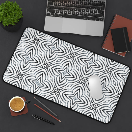 Large Luxury Desk Mat Premium Quality Neoprene, Floral Geometric Desk Mat Black and White, Light Weight, Multi-Functional Desk Mat, Office  Supplies, Gift for Any Occasion - The Storied Desktop