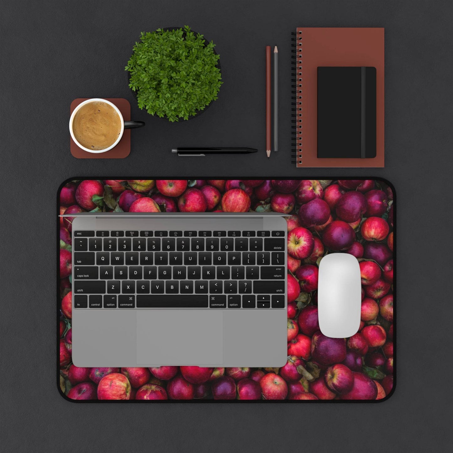 Large Luxury Desk Mat Premium Quality Neoprene Mouse Pad Red Apples Desk Mat Fruits Light Weight Multi-Functional Desk Mat Office Supplies - The Storied Desktop