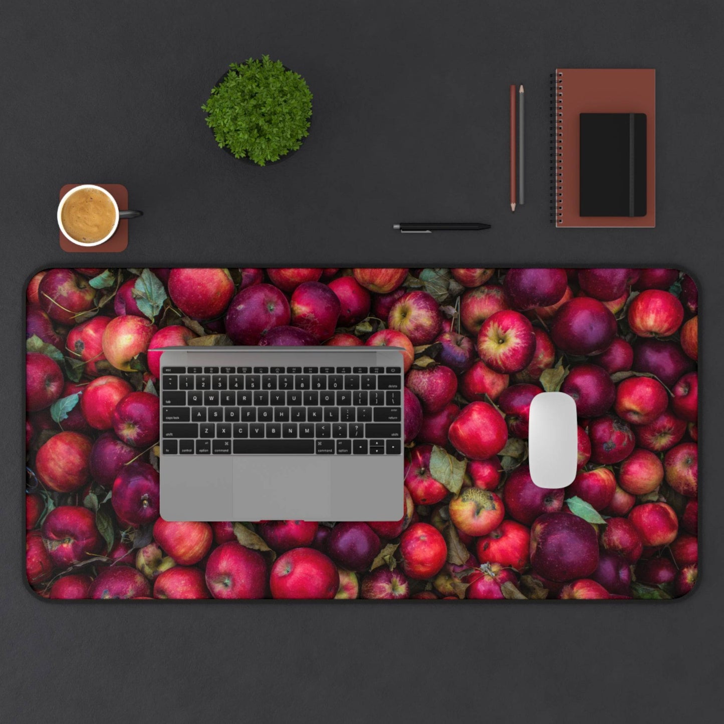 Large Luxury Desk Mat Premium Quality Neoprene Mouse Pad Red Apples Desk Mat Fruits Light Weight Multi-Functional Desk Mat Office Supplies - The Storied Desktop