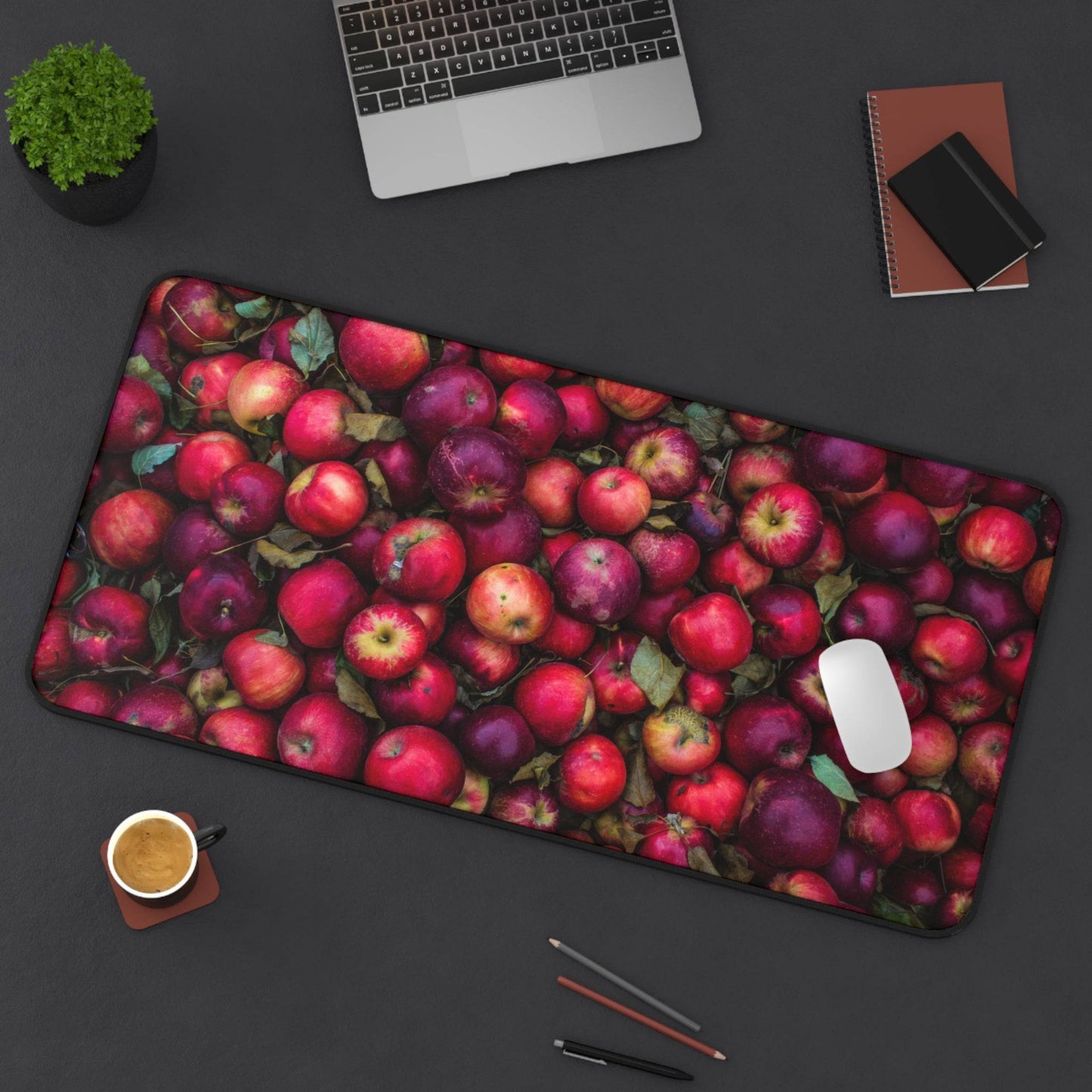 Large Luxury Desk Mat Premium Quality Neoprene Mouse Pad Red Apples Desk Mat Fruits Light Weight Multi-Functional Desk Mat Office Supplies - The Storied Desktop