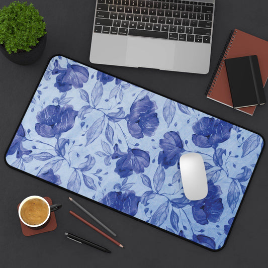 Large Luxury Desk Mat Premium Quality Neoprene Mouse Pad Blue Watercolor Desk Mat Light Weight Multi-Functional Desk Mat Office Supplies - The Storied Desktop