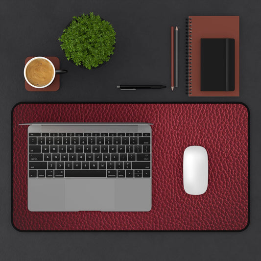 Large Luxury Desk Mat Premium Quality Neoprene Mouse Pad Burgundy Pebbled Desk Mat Light Weight Multi-Functional Desk Mat Office Supplies - The Storied Desktop