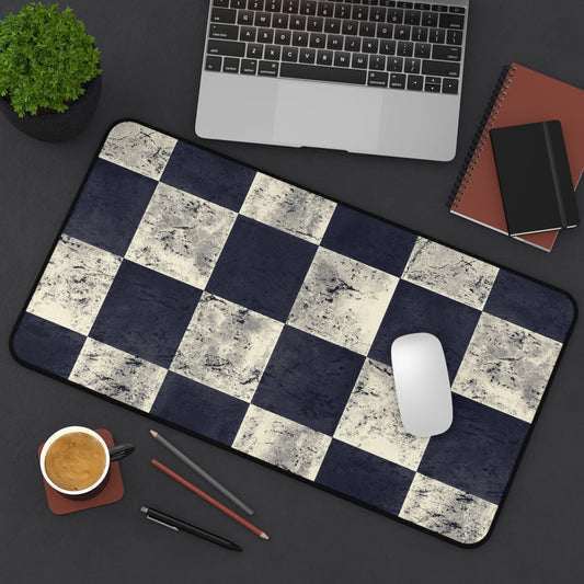 Large Luxury Desk Mat Premium Quality Neoprene Mouse Pad Checkered Travertine Desk Mat Light Weight Multi-Functional Desk Mat Office Supplies - The Storied Desktop