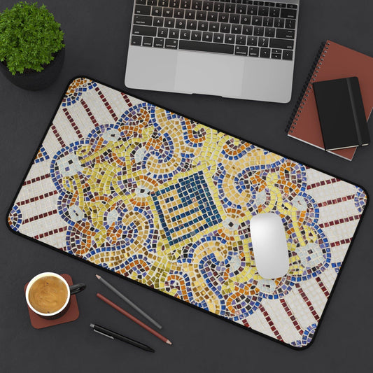 Large Luxury Desk Mat Premium Quality Neoprene Mouse Pad Mosaic Tile Desk Mat Light Weight Multi-Functional Desk Mat Office Supplies - The Storied Desktop