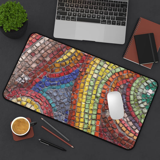 Large Luxury Desk Mat Premium Quality Neoprene Mouse Pad Multicolor Mosaic Desk Mat Light Weight Multi-Functional Desk Mat Office Supplies - The Storied Desktop