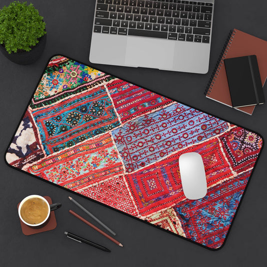 Large Luxury Desk Mat Premium Quality Neoprene Mouse Pad Silk Patchwork Desk Mat Light Weight Multi-Functional Desk Mat Office Supplies - The Storied Desktop